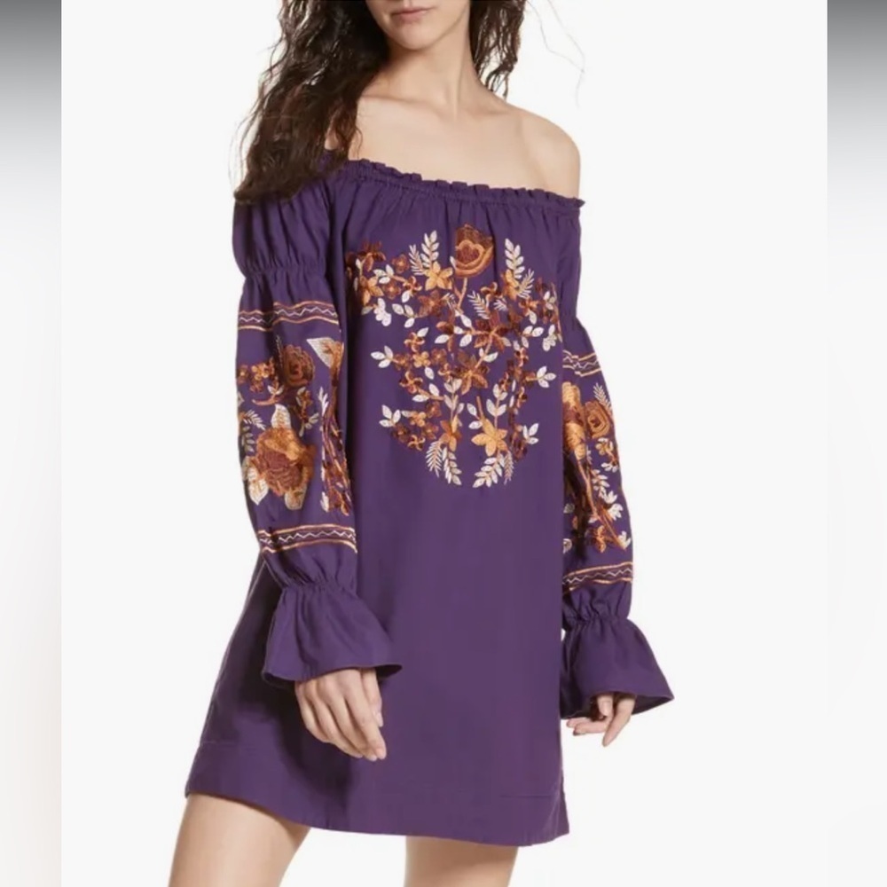 Free People Embroidered Fleur Du Jour Dress - Medium